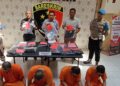 Polres Kediri Kota Gulung Pelaku Kejahatan, 4 Tersangka Berhasil diamankan.