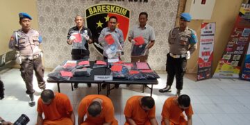Polres Kediri Kota Gulung Pelaku Kejahatan, 4 Tersangka Berhasil diamankan.