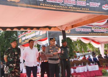 Apel Pasukan Polres Kediri Kota “Mantap Brata” 2023-2024 Pengamanan Pemilu