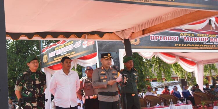 Apel Pasukan Polres Kediri Kota “Mantap Brata” 2023-2024 Pengamanan Pemilu