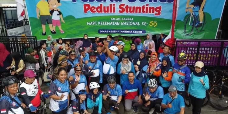 Cegah Stunting, Dinkes Kota Kediri Gelar Gowes Stunting Bersama