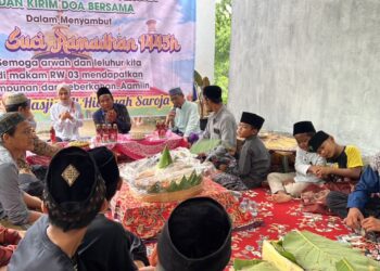 1000 Nasi Lengkong Dan Sembako Dibagikan Warga Peringati Tradisi Megengan Ramadan