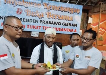 Relawan Suket Teki Nusantara Tasyakuran Kemenangan Prabowo – Gibran di Kediri