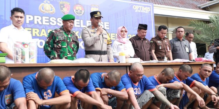 Ratusan Tersangka Kejahatan Diamankan Oleh Polres Kediri 