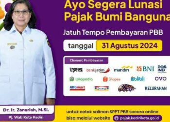 Mendekati Tenggat Pembayaran PBB, BPPKAD Kota Kediri Ingatkan Wajib Pajak Segera Tunaikan Kewajiban