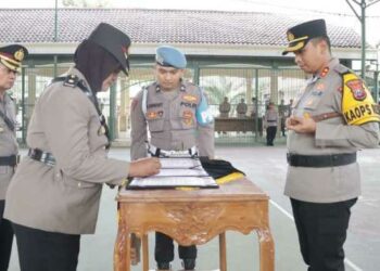 Penyegaran, Kapolres Kediri Lantik Sejumlah Pejabat Baru Polres Kediri
