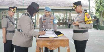 Penyegaran, Kapolres Kediri Lantik Sejumlah Pejabat Baru Polres Kediri