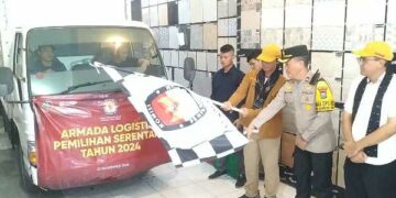 KPU Kota Distribusikan Logistik, Bilik Suara Berangkat Lebih Dulu