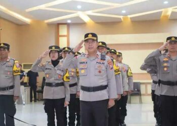 Ikuti Upacara Pemuliaan Nilai-Nilai Tribrata, Jajaran Polres Kediri Teguhkan Komitmen Pengabdian