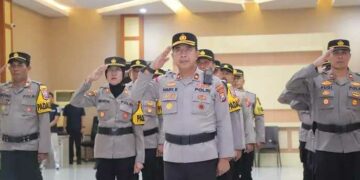 Ikuti Upacara Pemuliaan Nilai-Nilai Tribrata, Jajaran Polres Kediri Teguhkan Komitmen Pengabdian