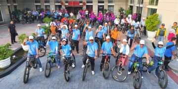 Tutup Rangkaian Muskomwil IV APEKSI Ke-13, Mbak Wali dan Para Kepala Daerah Gowes Bersama, Tanam Pohon dan Sebar Benih Ikan