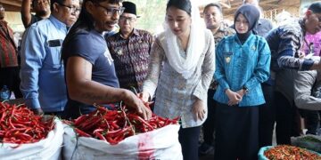 Sidak Pasar Setono Betek, Mbak Wali dan Dirut Bulog Pastikan Pendistribusian Beras SPHP