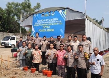Polres Kediri Gelar Peletakan Batu Pertama SPPG Plemahan