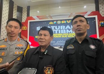 Perguruan Silat Bersama Polres Kediri Kota Siap Wujudkan Kedamaian Pasca Kerusuhan