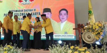 Sudjono Terpilih Aklamasi, Golkar Kediri Fokus Regenerasi Kader Muda