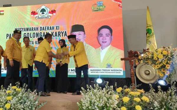 Sudjono Terpilih Aklamasi, Golkar Kediri Fokus Regenerasi Kader Muda