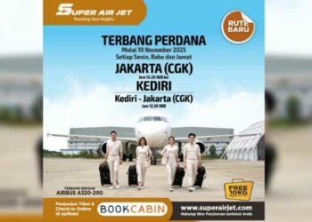 Mulai 10 November, Super Air Jet Layani Rute Dhoho–Soekarno Hatta Tiga Kali Seminggu