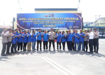 Apel Kebangsaan Serikat Pekerja di Polres Kediri, Wujud Sinergi untuk Jaga Kamtibmas