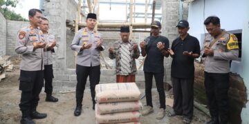 Wujud Kepedulian, Polres Kediri Bantu Bangun Masjid Al-Huda Kepung