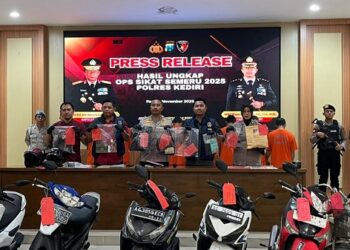 Polres Kediri Amankan 15 Tersangka Kejahatan dalam Operasi Sikat Semeru 2025