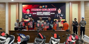 Polres Kediri Amankan 15 Tersangka Kejahatan dalam Operasi Sikat Semeru 2025