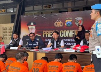 Polres Kediri Amankan 15 Tersangka Kejahatan dalam Operasi Sikat Semeru 2025