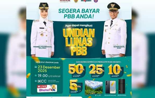 Pemkot Kediri Gelar Undian Lunas PBB 2025, Total Hadiah Capai Puluhan Juta Rupiah