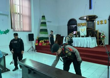 Sterilisasi Gereja di Kota Kediri, Polres Kediri Kota Pastikan Ibadah Natal Aman dan Khidmat
