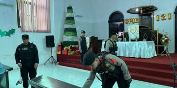 Sterilisasi Gereja di Kota Kediri, Polres Kediri Kota Pastikan Ibadah Natal Aman dan Khidmat