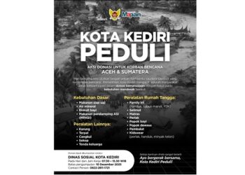 Pemkot Kediri Galang Donasi Bencana Sumatera, Prioritaskan Kebutuhan Dasar Warga Terdampak