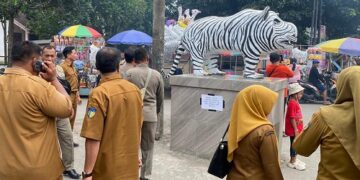 Satpol PP Kabupaten Kediri – OPD Terkait Pastikan Aktivitas Wisata – Ekonomi di Patung Macan Putih Kondusif