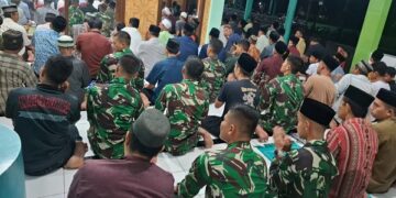 Menilik Ramadhan di TMMD Kediri: Satgas dan Warga Gadungan Tarawih Bersama