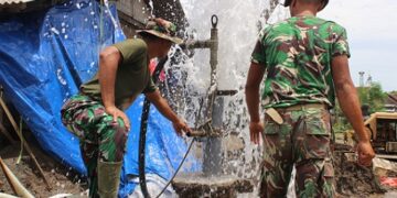 Sumur Bor TMMD di Dusun Templek Kediri Akhirnya Mengeluarkan Air Bersih