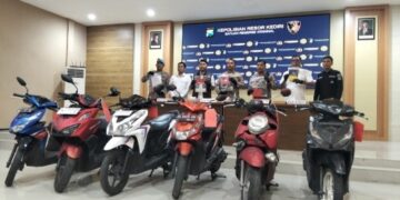 Satreskrim Polres Kediri Ungkap 5 Kasus Curanmor dan Penggelapan dalam 21 Hari, Selamatkan 6 Motor