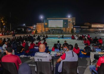 Nobar Timnas Bersama Polres Kediri Berlangsung Meriah