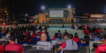 Nobar Timnas Bersama Polres Kediri Berlangsung Meriah